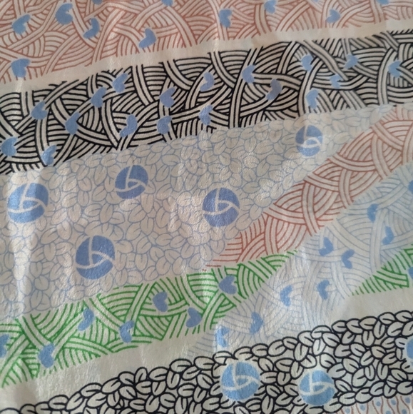 Vintage Echo Silk Scarf MCM Headband Boho Long Heart Pattern - Picture 5 of 5